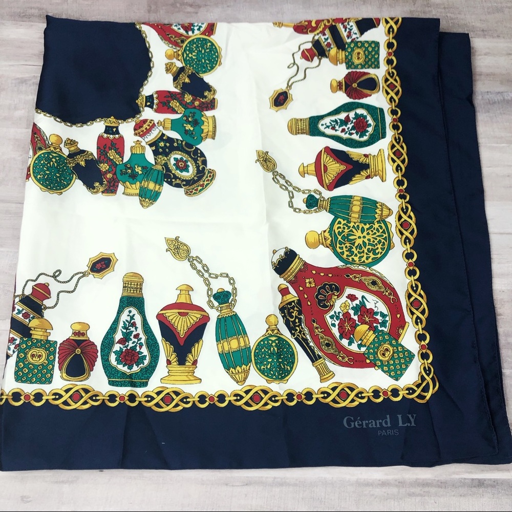 Vintage Gerard L.Y Paris Silk Perfume Bottle Scarf